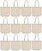 Set of 12- Large Tote Bag 16"x16"x6", Natural Color, 100% Cotton Canvas