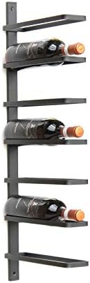DanDiBo Wine Rack wall mounted 7 Bottles black Metal Bottle Holder Rack shelf