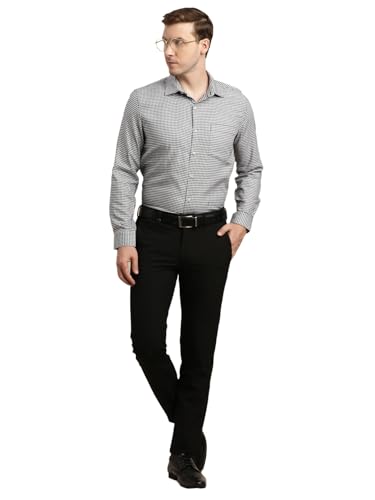 Image of Turtle Men Giza Cotton Slim Fit Dobby Print Formal Shirt