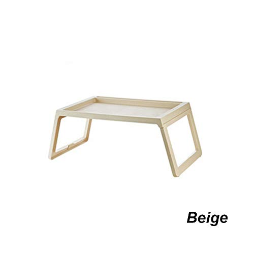 CRISTINA Escritorio portátil para computadora portátil, Mesa de Desayuno Plegable para Bandeja de Cama para el hogar, Dormitorio (Beige Yellow, One Size)