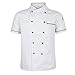 perfeclan Hotel Chef di Cucina Uniforme Manica Corta Giacca Camicia Fibbia a Doppio Petto Cameriere Cuoco Vestiti - bianca, M