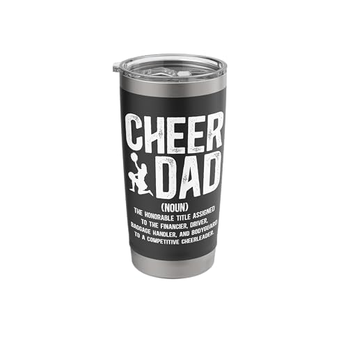 Cheer Dad Definition Cheerleading Dad Of A Cheerleader Dad Stainless Steel Insulated Tumbler