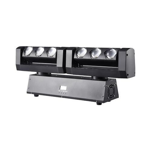 Image of JUNMAN Two Arm Six Head Led Beam Moving Head Light DJ Disco Stage Lights | DMX512 9 /15 Channels for Event Wedding Party Lighting Show