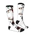 ZGHQHCDRH Funny Christmas Moose Print Adult Stockings Fashionable Contrast Color Design, Stretchy Comfort Fit For Sizes 36-45