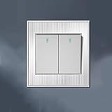  Interrupteur d\'éclairage,Interrupteur d\'éclairage Panneau de tréfilage en acier inoxydable gris argenté, interrupteur à bascule PC, panneau de commande d\'éclairage intérieur, panneau de restaurant d\'h