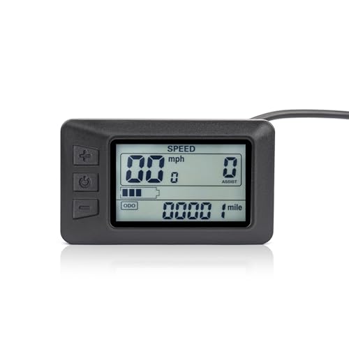 MACFOX Electric Bike LCD Display Meter Panel Bike Computer Bicycle Speedometer Electric Display 36V 48V LCD GD01 Display 5 Pin Plug for 22.2mm