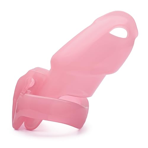 Image of HT-V4 Chastity Cage for Men | 5 Adjustable Wide Rings & 6 Colors | Beginner-Friendly | Adult Toy with Sizing Guide (Pink, Maxi)