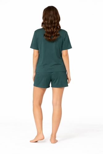 Image of Duchess Women's Cotton Printed Night Suit Set of Top & Shorts Pajama Set