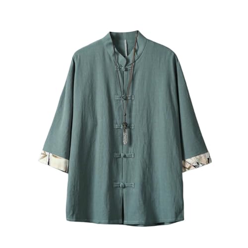 Chemise col montant homme coton lin fin des vêtements lourds
