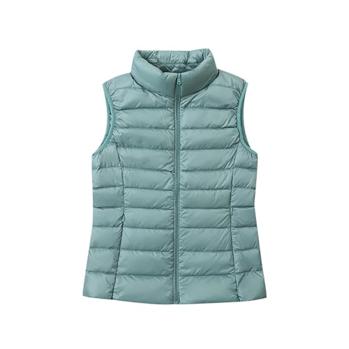 Chaleco Plumas Mujer Ligero Chaleco Ultraligero Plumon Chaleco Plumifero Mujer Chalecos Acolchados Mujer Chaleco Plumífero Señora Chaqueta Plumiferos sin Mangas Mujer Chaleco Pluma Mujer Azul 4XL