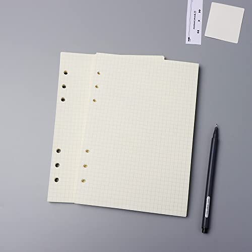 Refil de papel quadrado A5, pacote com 3 folhas soltas, 6 furos, enchimento perfurado, enchimento, p