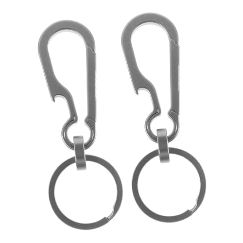 Sosoport 2個チタン合製カラビナキーホルダー 軽量錆びない栓抜き付き キー