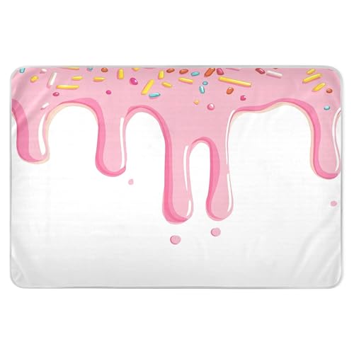 Takiito Pink Dripping Sprinkles Bed Pad Reusable Bed Underpad Washable Waterproof Leak-Proof Quick Dry Incontinence Pee Pad for Toddlers Kids Adults Pets 34x52 in