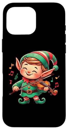 クリスマス エルフ 演奏 バイオリン Xmas ヴァイオリニスト ヴァイオリン 恋人 スマホケース iPhone 16 Pro Max 用
