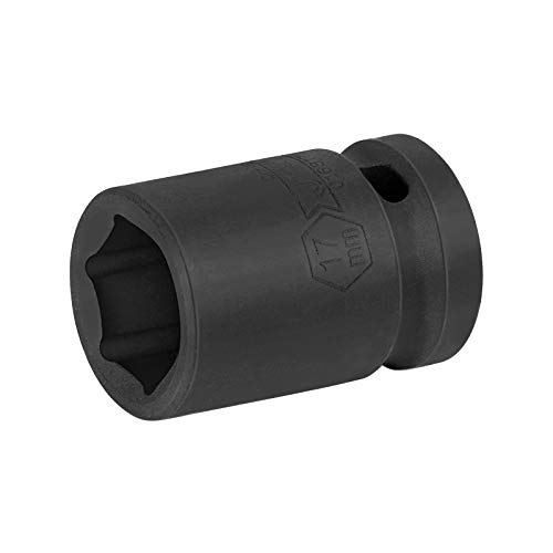 Image of JETECH 1 /2 Inch Drive 17mm Standard Impact Socket, Metric, Chrome Molybdenum Alloy Steel (Cr-Mo), 6-Point Design, Cold Forged & Heat Treated for Automotive & Heavy-Duty Use