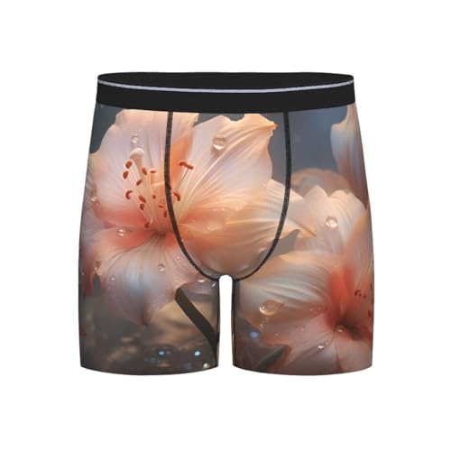 WBQLSL Men's Magic Vermilion Printed Large Boxer Briefs - All-day Coolness and Comfort, Long Size (S-4XL)