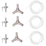 Lurrose Lot de 9 Distributeurs pour Pompe à Oxygène Aquarium en Acier Inoxydable 3 Tête...