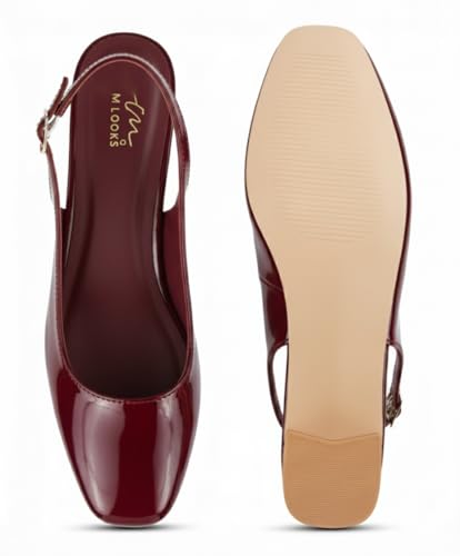 Image of JM LOOKS Women's Slingback Closed Toe Block Chunky Low Heel Pumps - 2. Inches Office Wedding Party Dress Shoes