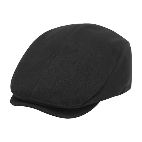 Image of ZLYC Men Cotton Flat Cap Summer Scally Ivy Gatsby Newsboy Beret Driver Cabbie Hunting Hat