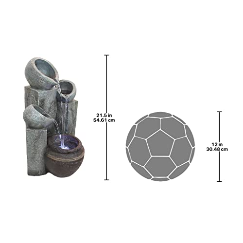 Water Fountain With Led Light - Hadrian's Villa Four Water Urn Garden Decor Fountain - Outdoor Water Feature #TOP4