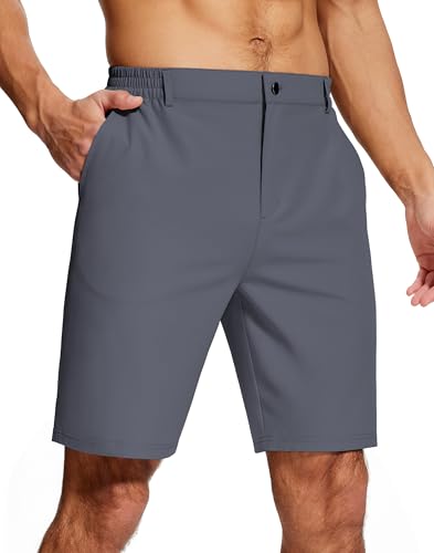 Mens Stretch Dress Shorts 9 Inch Lightweight Quick Dry Hiking Golf Shorts for Men Casual Outdoor Work 3 Pockets