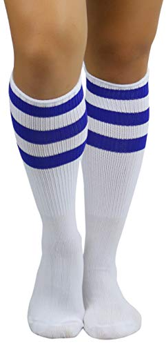 Image of ToBeInStyle Women's Premium Below Knee Athletic Socks w /Contrasting Wide Stripes