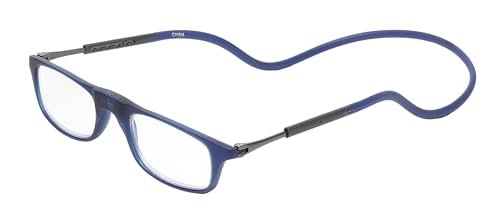 Calabria Unisex SP03 Snap Magnetic Reading Glasses Matte Crystal Royal Blue | Pull Apart Glasses with Magnetic Bridge | Wrap Around Eyeglasses with Adjustable Temples | Eyewear | Magnification 1.50x
