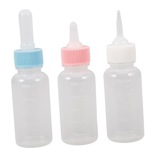FUTUREORYY 子猫用哺乳瓶 子犬用ミルクフィーダー ペット用給餌ボトル 50ml 猫犬兼用 3個セット 食事量管理