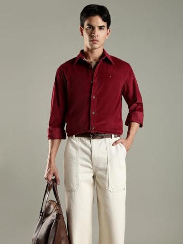 Image of Solid Regular Fit Cotton Shirt