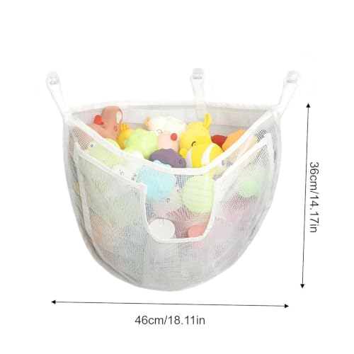 Cesta de malla de gran capacidad para juguetes de natación bebé y almacenamiento en el baño 6