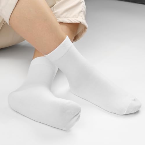 10-Pair Pack Durable Crew Socks for Men, Soft and Breathable Mid-calf Socks Men size 6-10 (White 15000)3