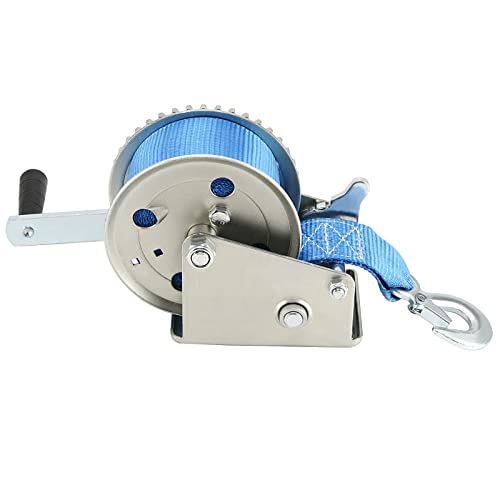 Winche manual JEUIHAU 1200 lbs con correa azul 23 pies miniatura 4