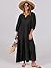 ANRABESS Womens Boho Maxi Dresses 2025 Summer V Neck Puff Sleeve Floral Flowy Swing Fall Casual Long Dress Black Medium