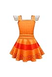 Pepa Disfraz de princesa Dolores Isabela Mirabel para fiesta falda traje de traje de altura, 100 cm - 150 cm, naranja, M
