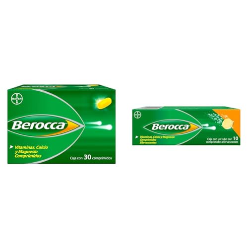 Berocca Multivitamínico, Vitamina C, Minerales y Vitaminas del Complejo B, 30 tabletas + Berocca Multivitamínico, Vitamina C, Minerales y Vitaminas del...