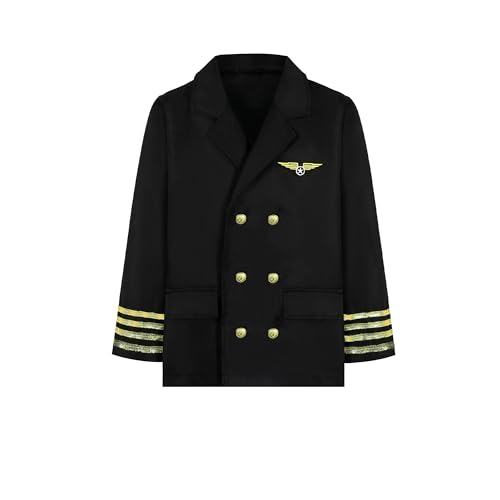 Davsolly Kids Pilot Uniform Boys Airline Captain Costume For Halloween Cosplay Birthday Party Gifts thumb #1