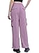 Cromoncent Womens High Waist Casual Parachute Pants Y2K Cargo Trousers with Pockets, 1#Purple, M