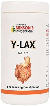 Dr. Bakshi's BAKSON'S HOMOEOPATHY Y-LAX TABLETS | Tones Up The Intestines | Regulates Bowel Habits and Relieves Constipation | 200 Tablets