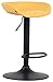 CLP Tabouret De Bar Anaheim en Feutrine I Chaise Haute avec Assise Et Dossier Bas Rembourrés I Piètement Tulipe en Métal Chromé Ou Noir Mat, Couleur:Jaune, Couleur du Cadre:Noir