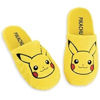 Pokémon Pantuflas de Pikachu para adultos | Pantuflas unisex con