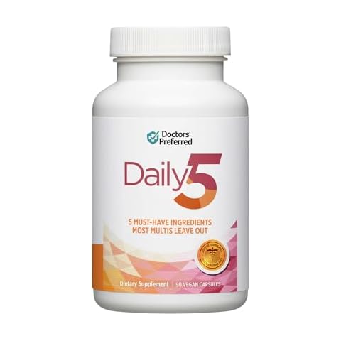 DOCTORS' PREFERRED Daily5 with Must-Have Clinically Validated Ingredients That Cover The Vital Areas for Good Health and Living Younger—Heart, Joints, Circulation, 90 Vegan Capsules Cover