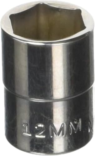 Williams JHWMM-612 SUPERTORQUE 1/4-Inch Drive Shallow Metric Socket, 6 Point, 12MM Size, High-Polished Chrome Finish, Designed For Use On 6 Point Fasteners