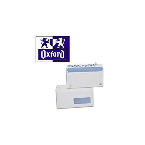 OXFORD Bte 500 Enveloppes DL 110x220 mm 80g Auto Adh. fenêtre 45x100 Blanc