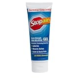 Stopain Pain Relief Gel 3oz USA Made, Max Strength Fast Acting with MSM, Glucosamine, Menthol for Arthritis, Lower Back Sciatica, Knee, Neck, HSA FSA Approved Topical Analgesic Products