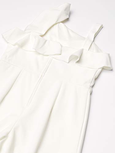 Amy Byer Girls\' One Shoulder Ruffled Jumpsuit, Ivory, 8