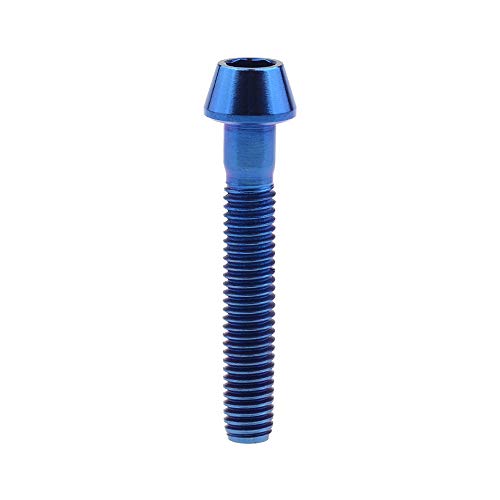 Image of Titanium Ti Bolt M5x9 16 18 20 25 30 35 40 45 50 55 60mm Tapered Head Screws Pack of 4 (M5x30mm, Blue)