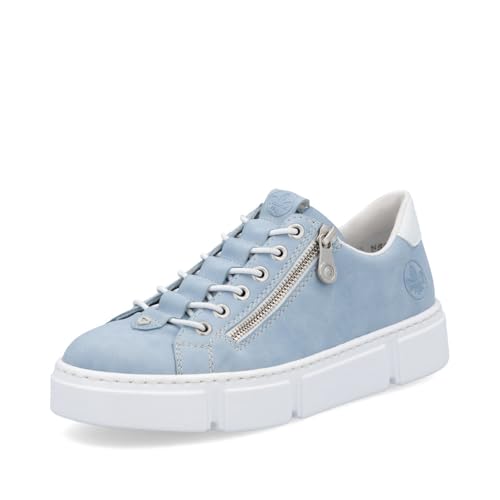 Rieker Damen Low-Top Sneaker N5952, Frauen Halbschuhe,Laufschuhe,straßenschuhe,Strassenschuhe,Sportschuhe,Freizeitschuhe,blau (10),43 EU / 9 UK