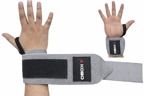 Image of Kobo Camouflage Grey Wrist Wraps with Thumb Loop - Professional Wrist Support Braces for Men & Women - Weight Lifting Cross Fitnesspowerliftingstrength Training