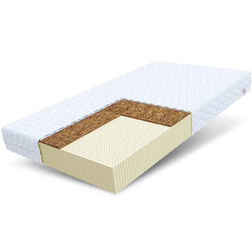 FDM Toro MAX Latexmatratze 80 x 200 cm Matratze Kokos Härtegrad H2/H3 (Mittelweich/Mittelhart) 20 cm Höhe Zweiseitig Bezug Abnehmbar Waschbar