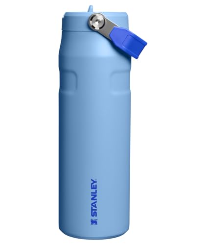 STANLEY IceFlow Flip Straw 2.0 Bottle, 24 oz, Blue Sky | Easy Carry Handle | Twist On Lid and Flip Up Straw | Lightweight Water Bottle | Insulated Stainless Steel | BPA-Free